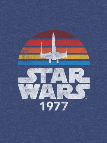 Miniatura 4 de STAR WARS 1977 - Sudadera con capucha con logotipo Rainbow X-Wing Fighter para hombre Azul marino arcoíris