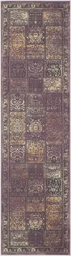 SAFAVIEH Vintage Collection - Alfombra de pasillo de 2 pies 2 pulgadas x 6 pies, morado y fucsia, viscosa, diseño oriental envejecido,