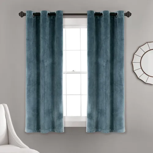 Miniatura 34 de Lush Decor Prima Velvet Sólido - Par de paneles de cortinas para ventana con ojales de filtrado de luz, 95" L x 38" A, Negro