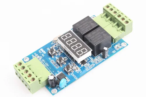Miniatura 2 de NOYITO Módulo de relé de tiempo programable de 2 canales Relés duales activados a su vez o individualmente Placa de control de detección de voltaje