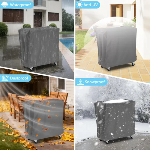 Miniatura 7 de AKEfit Cubierta para Carrito Enfriador de Patio, Cubierta Impermeable para Carrito de Hielera que se Ajusta a Hieleras Rodantes de Patio para Negro