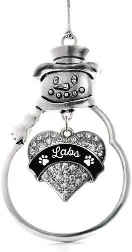 Miniatura 218 de Colgante de plata con diseño de Detroit con forma de corazón y muñeco de nieve con circonitas cúbicas