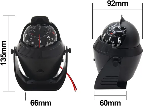 Miniatura 4 de Brújula marina navegación ligera LED compás automotriz electrónica pivotante para barco coche camión