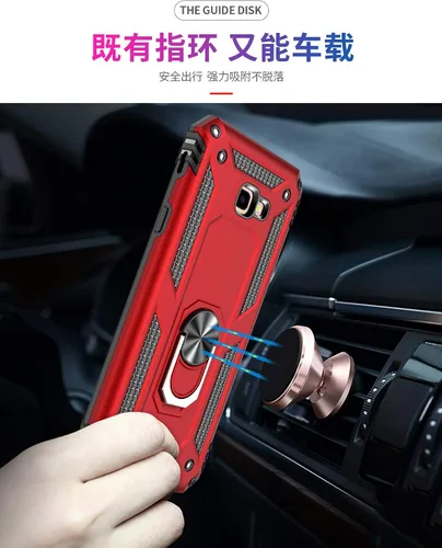 Miniatura 3 de Funda para Samsung Galaxy J4 Plus, soporte de anillo giratorio de 360 grados para Samsung SM-J415GN/DS Galaxy J4+ / SM-J415FN/DS SM-J415F/DS Rojo