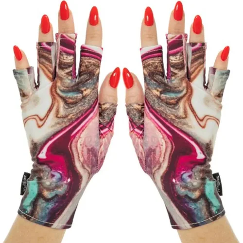 Miniatura 26 de ManiGlovz - Guantes de uñas originales con protección UPF 50+ UV Guantes de manicura de gel y guantes anti UV sin dedos para mujeres Se pueden
