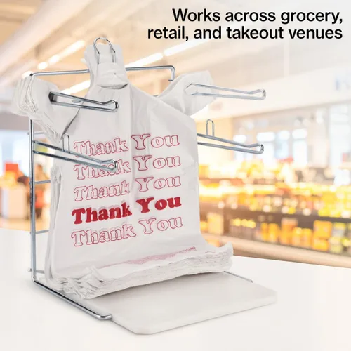 Miniatura 4 de SSWBasics Bolsas de agradecimiento blancas Caja de 500 – 11 ½" x 6" x 21" – Grosor 0.48 mil HDPE – Tamaño estándar de supermercado, perfecto