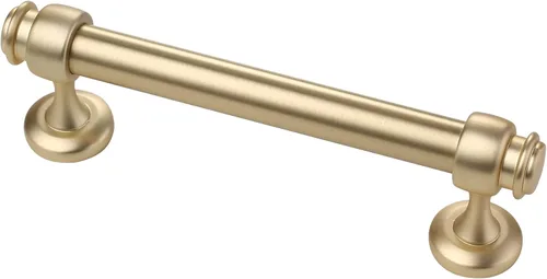 Miniatura 24 de Alzassbg - Paquete de 10 tiradores dorados cepillados para gabinete, manijas de cocina de 3 pulgadas (76mm) de centro a centro de agujero, barra