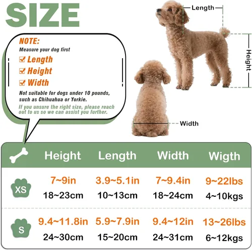 Miniatura 3 de Silla de ruedas para perros para patas traseras, carritos ajustables para perros con ruedas para patas traseras discapacitadas, tipo remolque