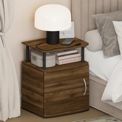 Miniatura 21 de Mesa de noche con cajón Furinno, Madera Roble francés