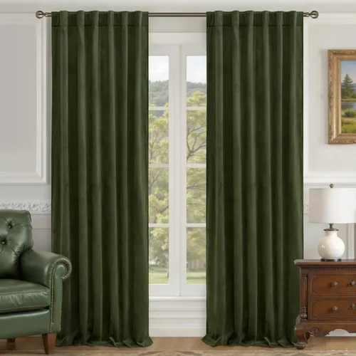 Miniatura 26 de LAMIT - Paneles de terciopelo beige para sala de estar de 72 pulgadas de largo, elegantes cortinas aisladas térmicamente e insonorizadas