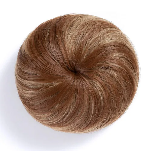 Miniatura 8 de Onedor Extensión de Cabello de Fibra Sintética Chignon Donut Moño Peluca (2# - Marrón Oscuro)