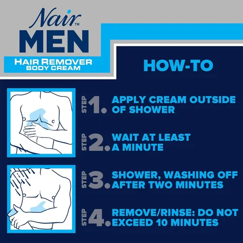 Miniatura 4 de Nair Crema corporal depilatoria para hombres, 12 onzas (paquete de 2)