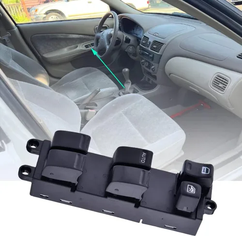 Miniatura 6 de Botón de interruptor maestro de control de ventana eléctrica del lado del conductor delantero izquierdo Compatible con Nissan Sentra 2000 2001 2002