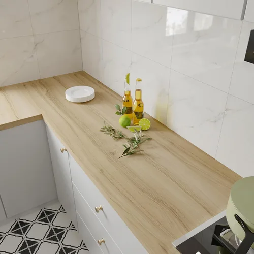 Miniatura 4 de CHIHUT Papel de contacto de grano de madera de roble claro de 12 x 100 pulgadas, papel tapiz de madera gruesa, impermeable, autoadhesivo, papel