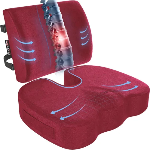 Miniatura 17 de FORTEM Cojín para Silla de Oficina, Cojín para Silla de Oficina, Almohada de Apoyo Lumbar para Silla de Oficina, Espuma Viscoelástica para Aliviar