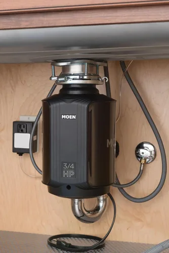 Miniatura 7 de Moen Host Series 3/4 HP - Triturador de basura de alimentación continua con reducción de ruido para fregadero de cocina, incluye cable