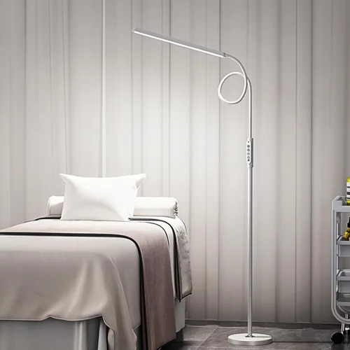 Miniatura 10 de Moderna lámpara de pie LED para leer en negro, brillante luz de pie regulable de 12 W con cuello de ganso ajustable, 3 temperaturas