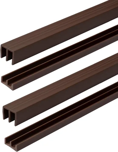 Miniatura 19 de Riel de puerta corredera de panel de 1/4 pulgadas, juego superior e inferior de plástico negro de 48 pulgadas, fabricado en EE. UU., paquete de 1