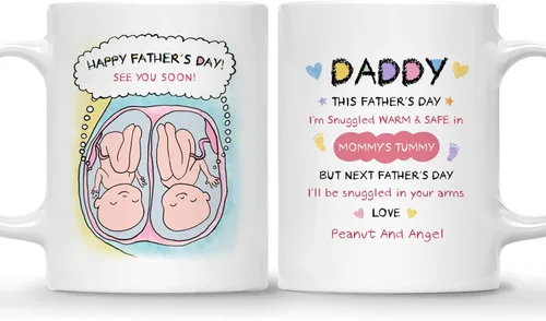 Miniatura 8 de Gossby Baby Bump - Taza de café personalizada para el primer día del padre para el futuro padre, marido de parte de la esposa, mensaje desde