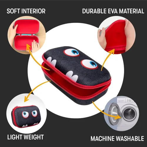 Miniatura 3 de ZIPIT Wildlings - Estuche para lápices para niños, estuche de gran capacidad y lindo para la escuela, caja organizadora de papelería, negro