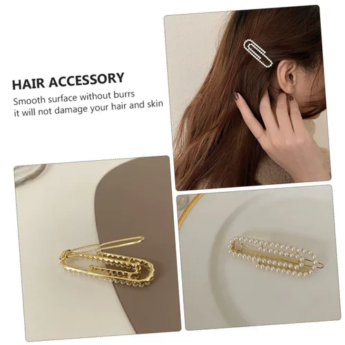 Miniatura 5 de Beavorty 2 pinzas para el cabello, pinzas de metal para el cabello, broches de metal con diamantes de imitación para mujer, pasadores de flores