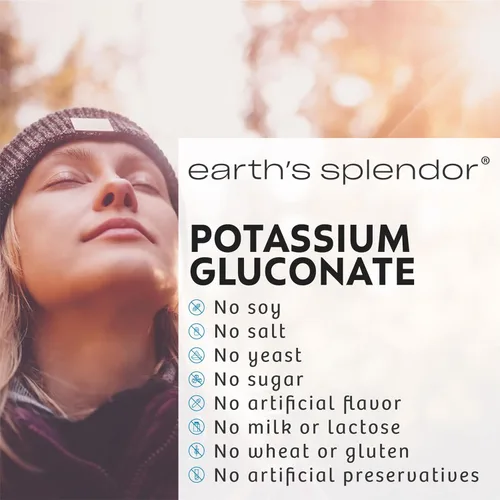 Miniatura 4 de Earth's Splendor Tabletas de gluconato de potasio de 99 mg - Apoya la salud muscular y nerviosa para adultos, 200 unidades, suministro para más de 6