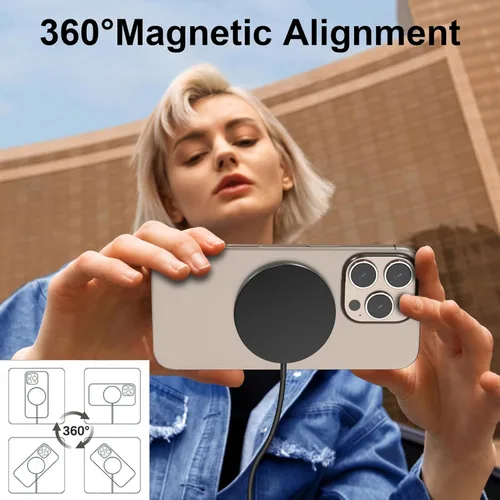 Miniatura 3 de Cargador MagSafe, almohadilla de carga inalámbrica magnética para iPhone 17/17 Pro/17 Pro Max/Air/16 15 14 13 12 Pro Max Plus/AirPods 2 3 Pro, imán