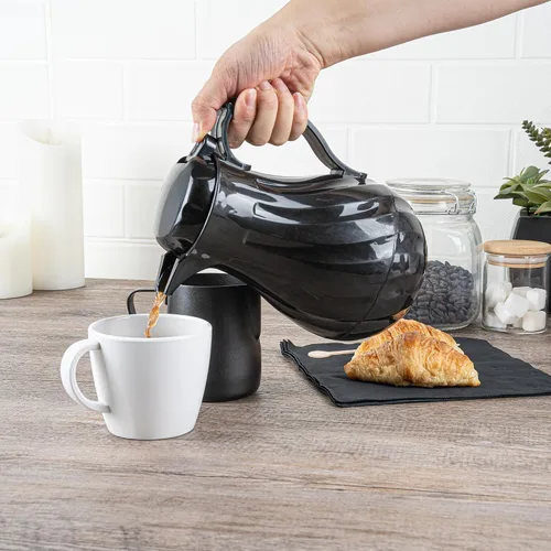 Miniatura 5 de Restaurantware Jarra térmica para café, paquete de 1 servidor de café aislado de plástico de 20 onzas con mango ergonómico, cafetera negra