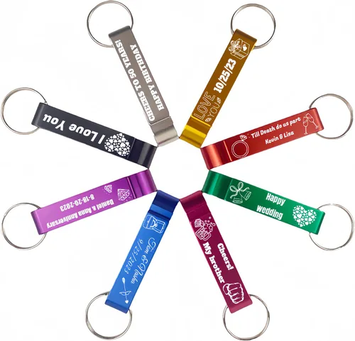Miniatura 9 de 100 piezas Abrebotellas Personalizados - Llavero Abrebotellas Personalizado para Bodas, Aniversarios, Fiestas, Soporte para Logotipos