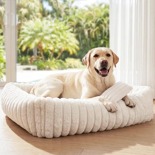 Miniatura 15 de Cama para perros pequeños y medianos, lavable y autocalentable, para gatos de interior, cama mullida de piel de conejo para mascotas para cachorros
