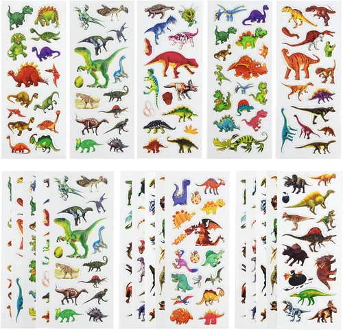 Miniatura 11 de 24 hojas (más de 400 unidades), calcomanías hinchadas en 3D de animales para niños pequeños, hojas de calcomanías preescolares a granel