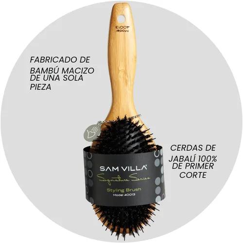 Miniatura 6 de Sam Villa Cepillo de pelo de cerdas de jabalí serie Signature para peinar el cabello