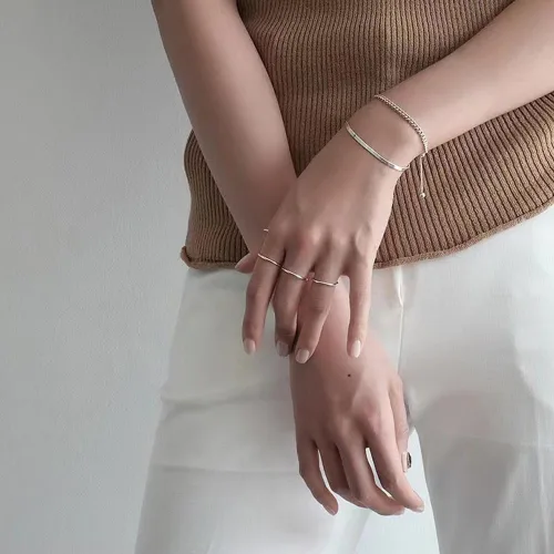 Miniatura 7 de CANDYFANCY Anillos delgados de plata de ley 925 de 0.039 pulgadas apilados por debajo de la rodilla para mujer, anillos apilables, tamaño 2.5-8.5