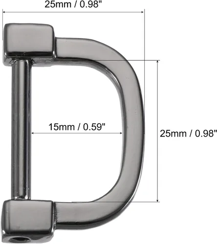 Miniatura 2 de uxcell Anillo en D de herradura en forma de U, hebillas atornilladas