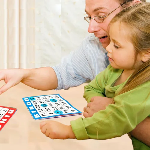 Miniatura 6 de SEETOOOGAMES Tarjetas de papel para juego de bingo – 1 Tarjeta – 100 libros de 5 hojas