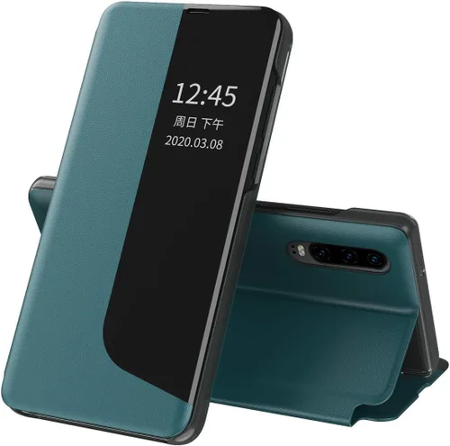 Miniatura 12 de Funda para Huawei P30 Lite, Clear View - Funda de piel sintética con función atril, funda protectora a prueba de golpes, color negro