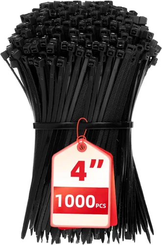 Miniatura 14 de Bridas para cables, paquete de 400 unidades, color negro, varios tamaños, 12+8+6+4 pulgadas, gestión de cables de nailon autobloqueante multiusos