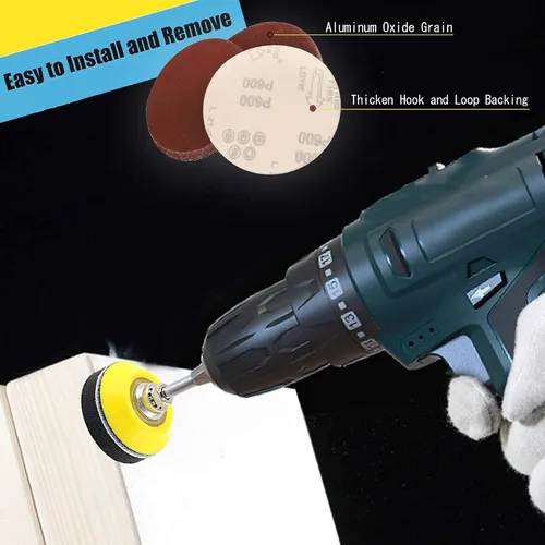 Miniatura 3 de Disco de lijado de 2 pulgadas, disco de lijadora de lijadora orbital de alúmina de grano 150 para pulir, rectificar, carpintería