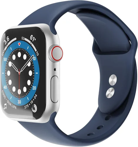 Miniatura 8 de Sinjimoru Correa de silicona para Apple Watch, compatible con Apple Watch de 1.496 in, 1.575 in, 1.614 in, 1.654 in, 1.732 in, 1.772 in, 1.929 in