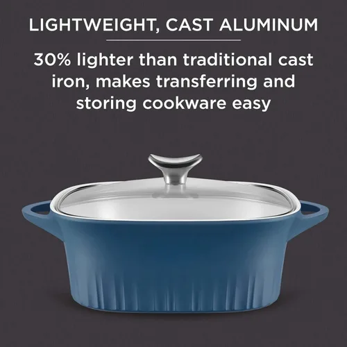 Miniatura 4 de CorningWare QuickHeat - Tostador de aluminio fundido de 3.2 cuartos de galón con tapa e interior de cerámica antiadherente, ligero y rápido