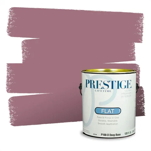 Miniatura 472 de Prestige Paints Pintura exterior e imprimación en uno, 1 galón, plano, coincidencia comparable de Valspar* Amber Rose*