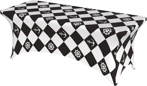 Miniatura 18 de Mantel rectangular ajustable de elastano elástico con estrellas patrióticas americanas de 4 pies, protector de mesa para fiestas, eventos