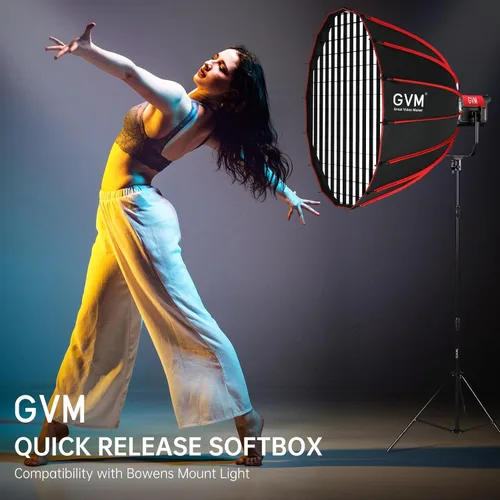 Miniatura 6 de GVM Softbox Parabólico Luz Suave Bowens Mount, 36 pulgadas/35.4 in de liberación rápida Parabólica Deep Softbox y rejilla de panal compatible