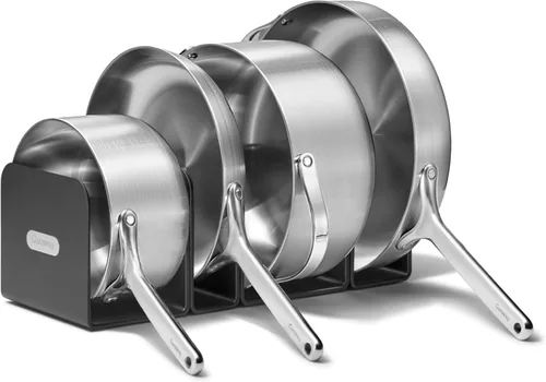 Caraway - Juego de utensilios de cocina de acero inoxidable – Juego de 12 piezas de 5 capas de ollas y sartenes de acero inoxidable - Incluye