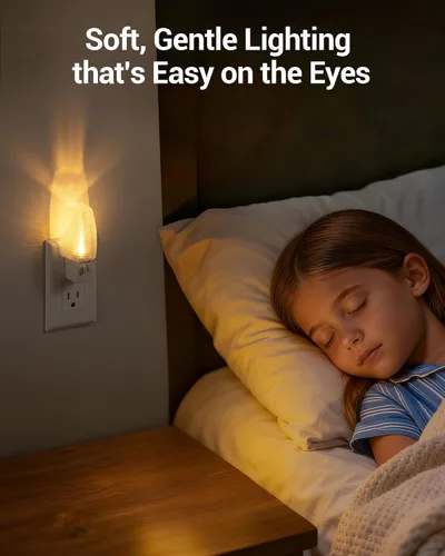 Miniatura 7 de DEWENWILS Luz nocturna enchufable con interruptor, luz nocturna LED de encendido y apagado manual para niños, guardería, dormitorio, baño, pasillo