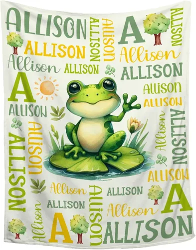 Miniatura 20 de Manta de conejo personalizada para niños y niñas, manta de bebé ultra suave, regalo personalizado, decoración de manta con nombre, 30 x 40 pulgadas
