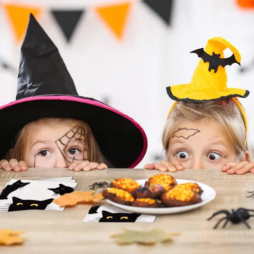 Miniatura 8 de Quera Paquete de 50 servilletas de papel desechables de gato negro, suministros para fiestas, servilletas de papel de Halloween, servilletas
