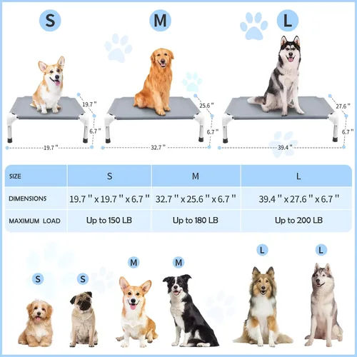 Miniatura 4 de Cama elevada para perros al aire libre, camas para perros grandes, camas elevadas de enfriamiento portátiles para perros grandes para interiores