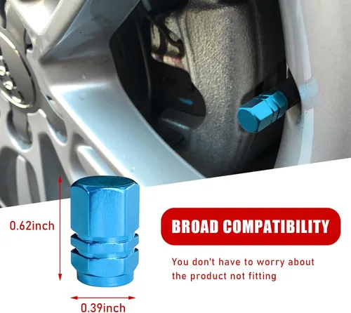 Miniatura 2 de Ziciner 8 piezas de tapas de vástago de válvula para neumáticos de automóvil, cubiertas de válvula de rueda de aleación de aluminio con junta tórica