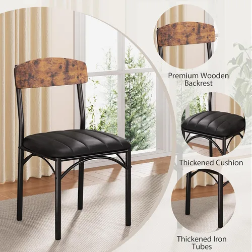Miniatura 5 de Juego de mesa de comedor redonda para 4, mesa de cocina y sillas para 4, mesa circular redonda con pedestal para comedor cena mesa auxiliar, 5